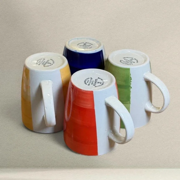 Y2K Artsy Colorful Gibson Home Stoneware Mug Set of 4 – Cozy Kitchen‎ Decor - Picture 4 of 10